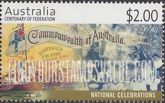 FindYourStampsValue: Federation of Australia, Centennial: National celebrations, horizontal