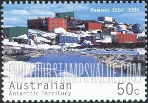 FindYourStampsValue: AUSTRALIAN ANTARCTIC TERRITORY - Mawson Station, 50th Anniversary: Naming ceremony, 1954