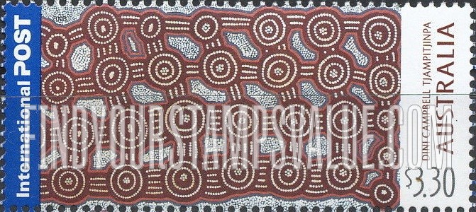 FindYourStampsValue: Papunya Tula Aboriginal Art: Dini Campbell Tjampitjinpa