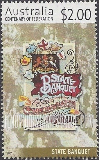 FindYourStampsValue: Federation of Australia, Centennial: State banquet