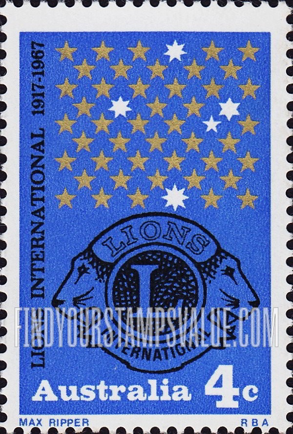 FindYourStampsValue: Lions International, 50th Anniversary