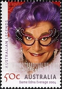 FindYourStampsValue: Dame Edna Everage in 2004