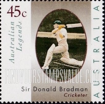 FindYourStampsValue: Sir Donald Bradman, Cricketer: At bat