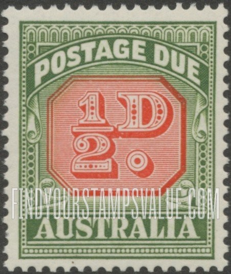 FindYourStampsValue: POSTAGE DUE - Redrawn Type of 1947-57: Numeral Value