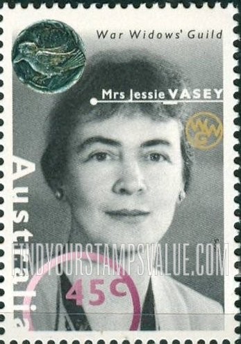 FindYourStampsValue: Famous Australians from World War II: Mrs. Jessie Vasey