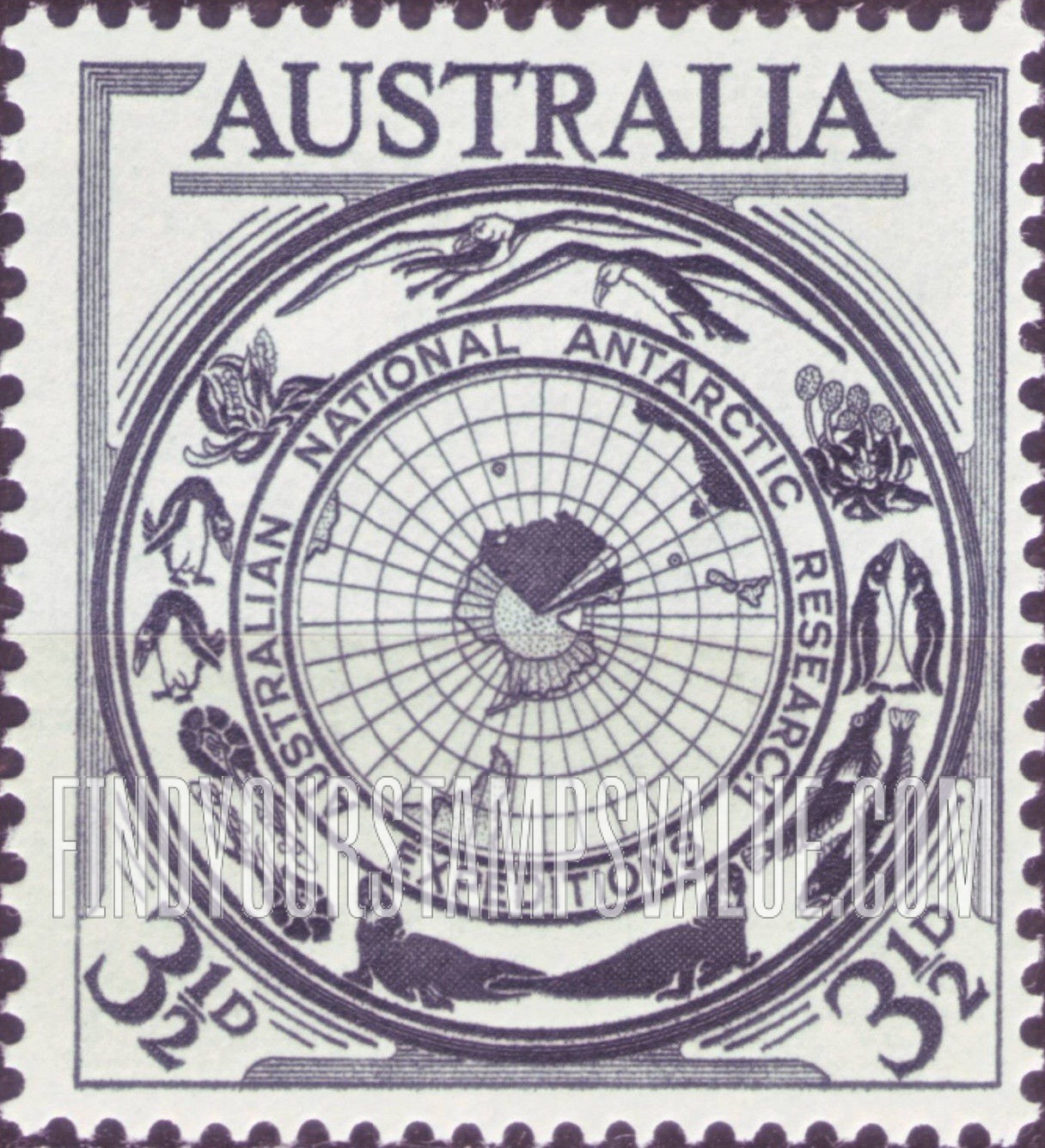 FindYourStampsValue: Antarctic Flora and Fauna and Map