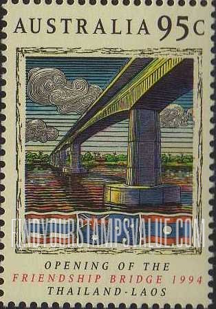 FindYourStampsValue: Opening of Friendship Bridge, Thailand-Laos