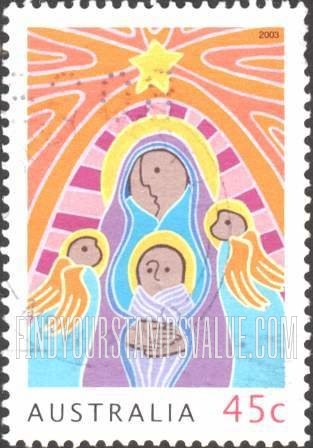 FindYourStampsValue: Christmas: Madonna and Child with Angels