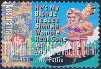 FindYourStampsValue: Rock and Roll in Australia: “He’s My Blonde-headed Stompie Wompie Real Gone Surfe Boy,” by Little Pattie, 1963