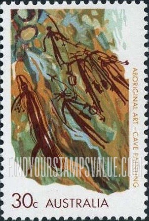 FindYourStampsValue: Cave painting, Western Arnhem Land, vertical