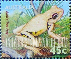 FindYourStampsValue: Pond Fauna: Roth’s tree frog