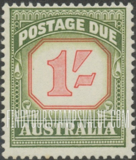 FindYourStampsValue: POSTAGE DUE - Redrawn Type of 1947-57: Numeral Value