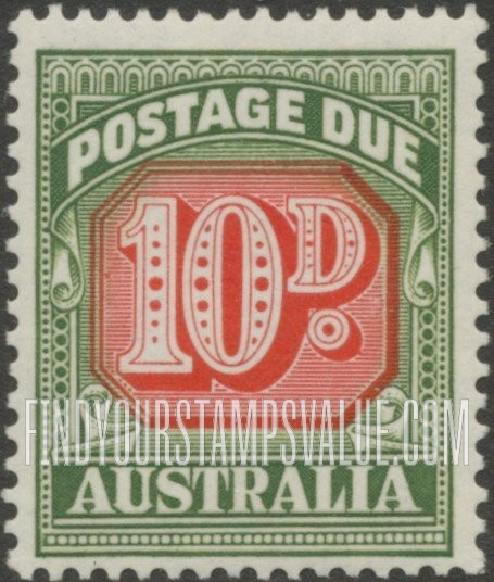 FindYourStampsValue: POSTAGE DUE - Redrawn Type of 1947-57: Numeral Value