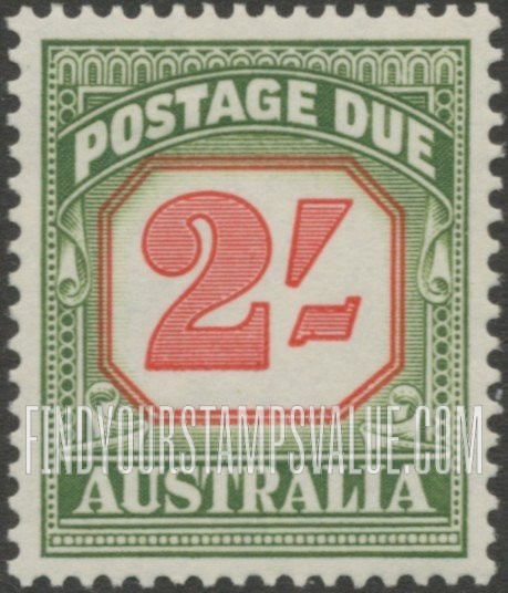 FindYourStampsValue: POSTAGE DUE - Redrawn Type of 1947-57: Numeral Value