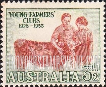 FindYourStampsValue: Boy and Girl with Calf