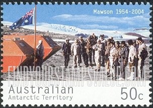 FindYourStampsValue: AUSTRALIAN ANTARCTIC TERRITORY - Mawson Station, 50th Anniversary: Station buildings