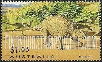 FindYourStampsValue: Dinosaurs: Minmi, horizontal