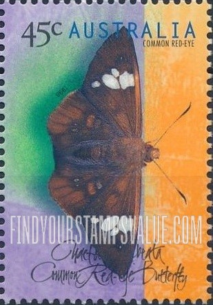 FindYourStampsValue: Butterflies: Common red-eye