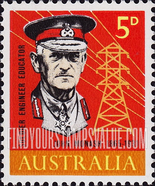 FindYourStampsValue: John Monash and Transmission Tower