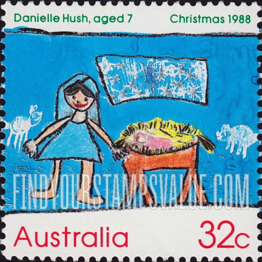 FindYourStampsValue: Christmas: Nativity scene, by Danielle Hush, age 7