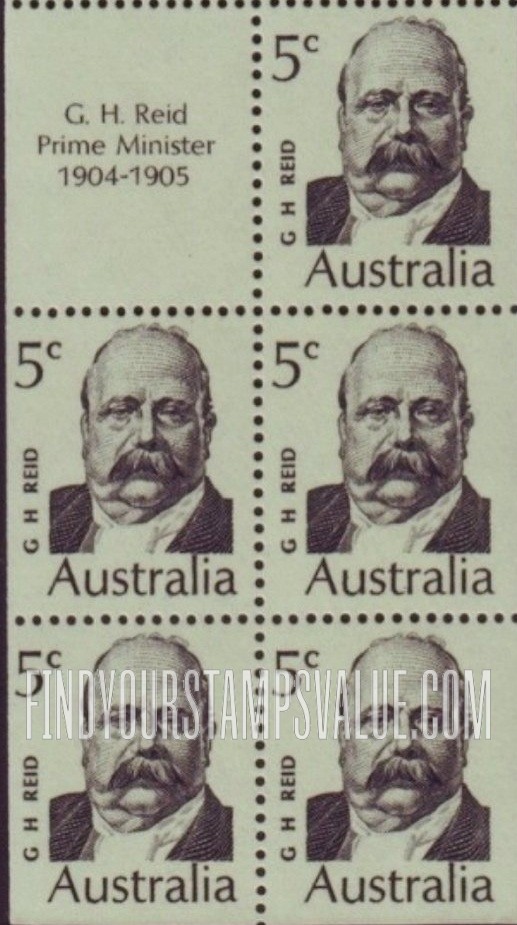 FindYourStampsValue: Prime Ministers: Sir George H. Reid (1845-1918)