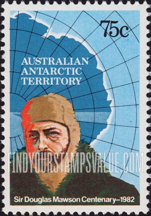 FindYourStampsValue: AUSTRALIAN ANTARCTIC TERRITORY: Mawson, map