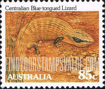 FindYourStampsValue: Centralian blue-tongued lizard