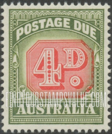 FindYourStampsValue: POSTAGE DUE - Redrawn Type of 1947-57: Numeral Value