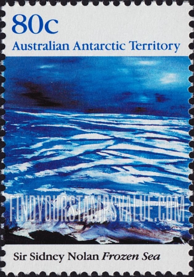 FindYourStampsValue: AUSTRALIAN ANTARCTIC TERRITORY - Paintings by Sir Sidney Nolan (b.1917): Frozen Sea