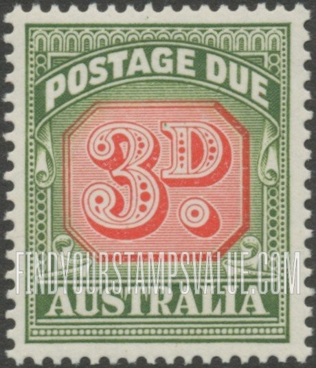 FindYourStampsValue: POSTAGE DUE - Redrawn Type of 1947-57: Numeral Value