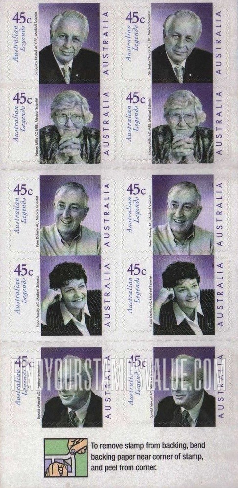 FindYourStampsValue: Australian Legends Type of 1997