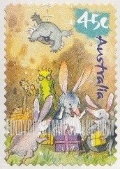 FindYourStampsValue: Caricatures of Australian Wildlife by Roland Harvey: Bilbies, crocodile, emu, koala and gifts