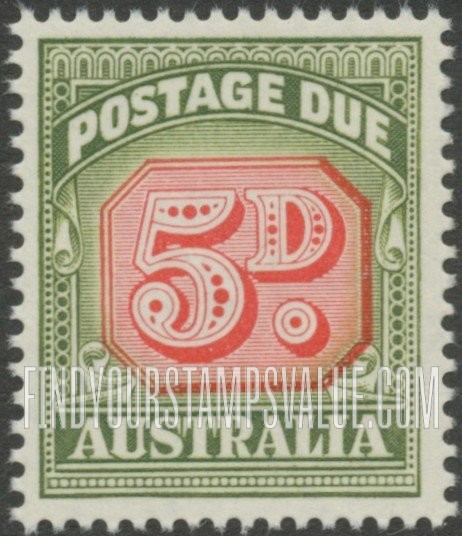 FindYourStampsValue: POSTAGE DUE - Redrawn Type of 1947-57: Numeral Value