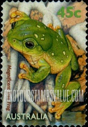 FindYourStampsValue: Pond Fauna: Magnificent tree frog
