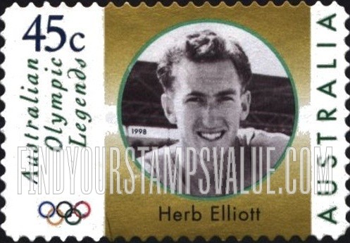 FindYourStampsValue: Legends Type of 1997: Herb Elliott