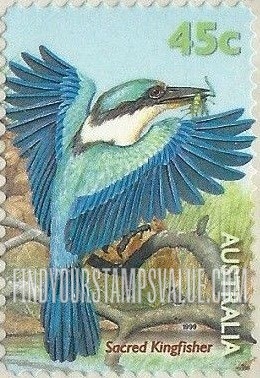 FindYourStampsValue: Pond Fauna: Sacred kingfisher