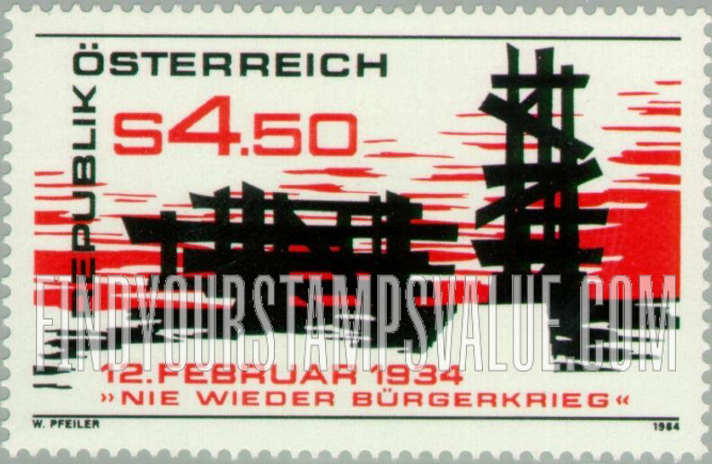 FindYourStampsValue: 50th Anniversary of 1934 Uprising: Memorial, Woellersdorf