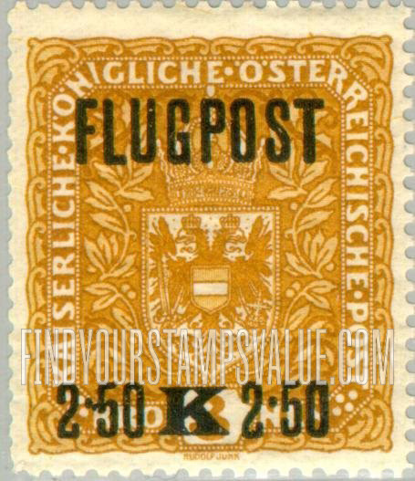 FindYourStampsValue: Air Post, Monarchy, For Austria only: Coat of Arms