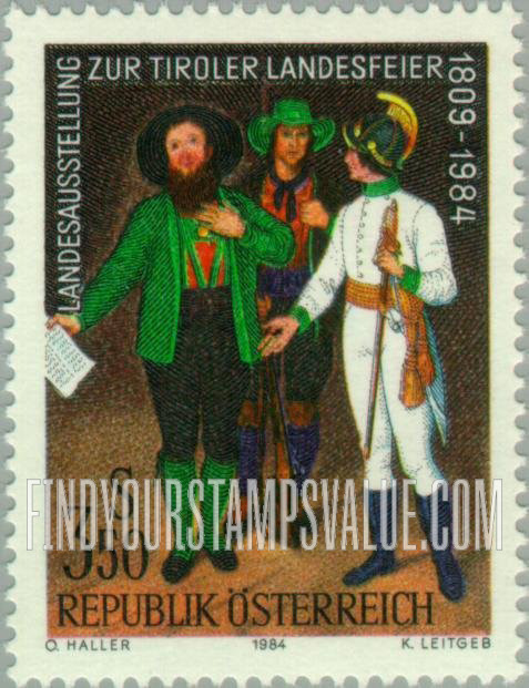 FindYourStampsValue: Tyrol Provincial Celebration, 1809-1984