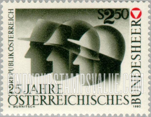 FindYourStampsValue: Federal Austrian Army, 25th Anniversary