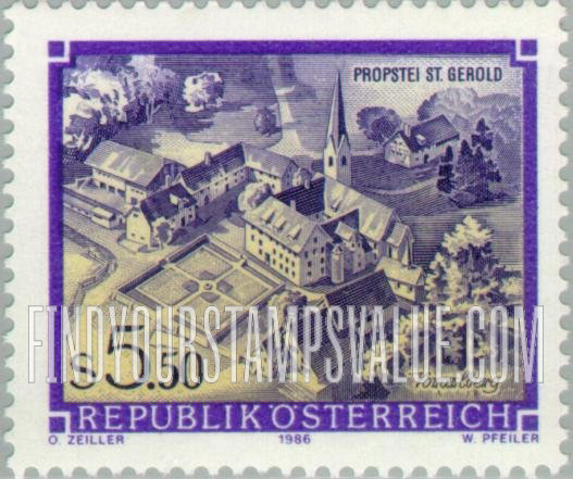 FindYourStampsValue: Monasteries and Abbeys: St. Gerold’s Provostry, Vorarlberg.