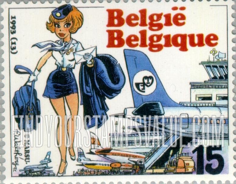 FindYourStampsValue: Air Hostess Natacha, by Francois Walthery