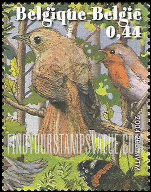FindYourStampsValue: Forest Week: Nightingale, robin and red admiral butterfly