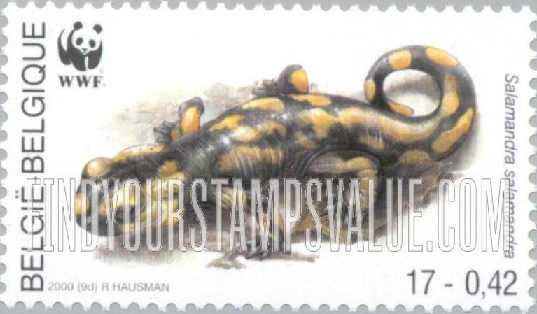 FindYourStampsValue: Worldwide Fund for Nature, Endangered amphibians and reptiles: Salamandra salamandra