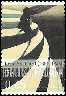 FindYourStampsValue: Painting Details, Paintings by Léon Spilliaert (1881-1946): Duizeling (figure on staircase)