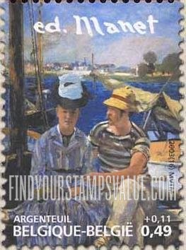 FindYourStampsValue: Semi-Postal: Argenteuil, by Edouard Manet
