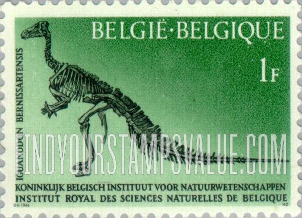 FindYourStampsValue: Iguanodon, Natural Science Institute