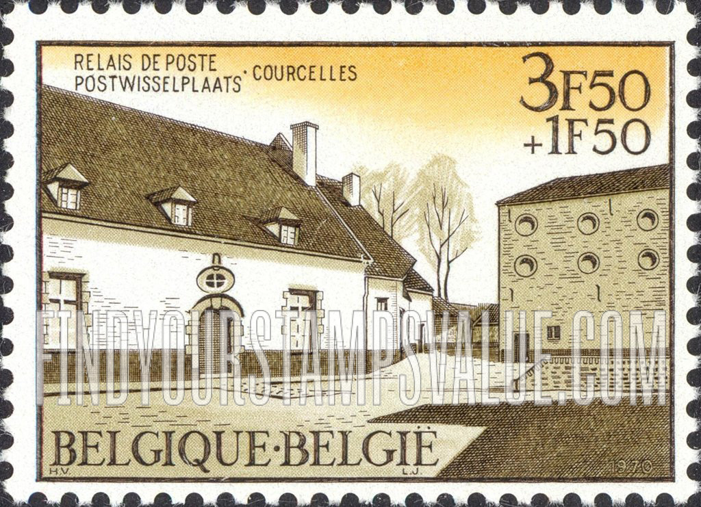 FindYourStampsValue: Semi-Postal, Belgian Museums: Stage Coach Inn, Courcelles