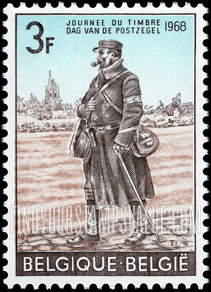 FindYourStampsValue: Military Mailman, 1916, by James Thiriar