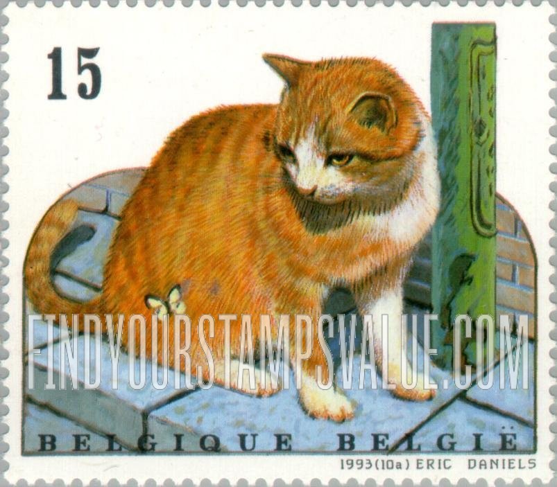 FindYourStampsValue: European House Cats: Brown & white
